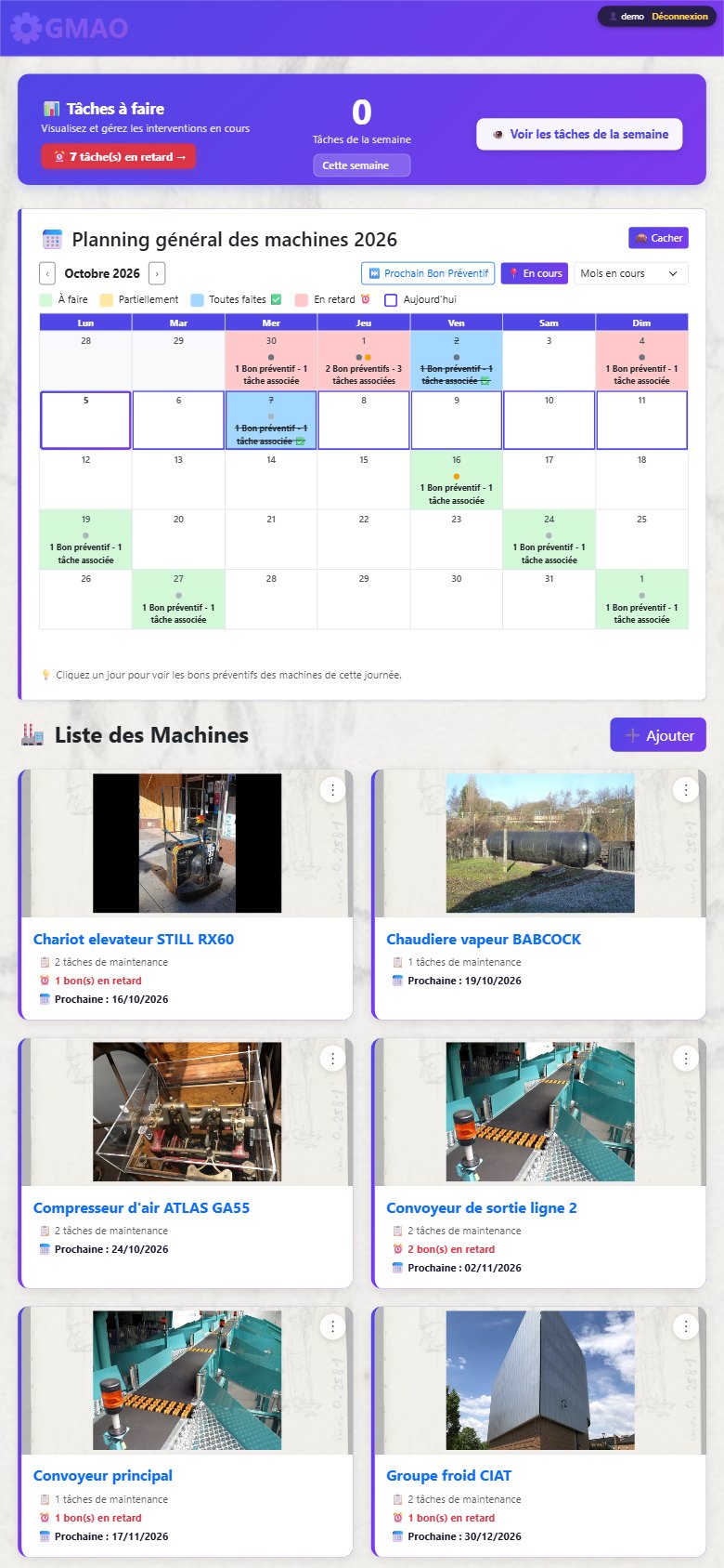 Calendrier du préventif sur téléphone